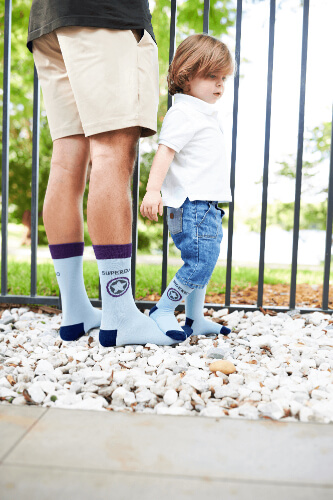 2-Pair Sidekicks Superdad / Sidekick - Daddy & Me Socks Set